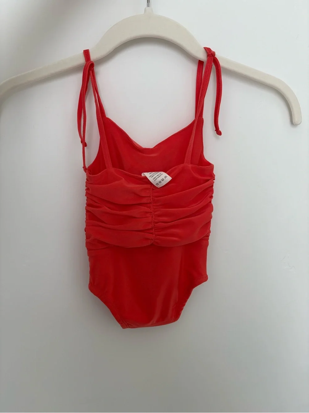 kate quinn Red Ruched Tie-Shoulder One-Piece Swimsuit